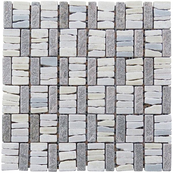 Intrend Tile Wavy Pattern Natural Stone Mosaic Blend Lighter Center LS007B